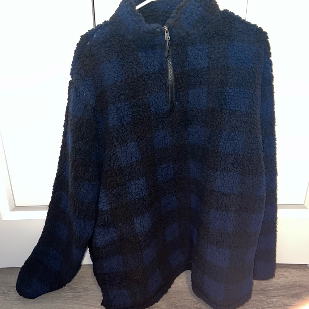 men’s xl stillwater supply co fleece flannel print jacket